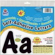Pacon Self-Adhesive Letters, Repositionable, 4", 154/PK, Black PK PAC51693